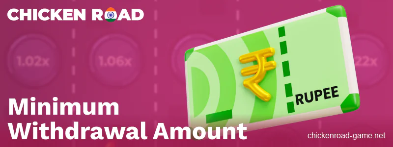 Minimum withdrawal limit for Chicken Road in India